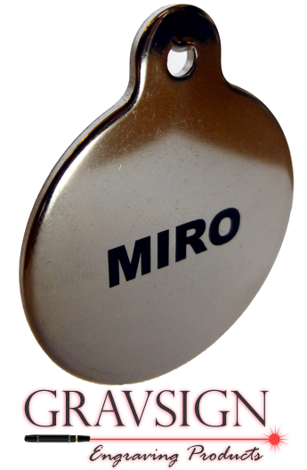 Médaille chien gravée acier inoxydable doré ronde - Taille L (33 mm)